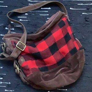 VINTAGE LUCKY BRAND  BUFFALO PLAID BAG EUC